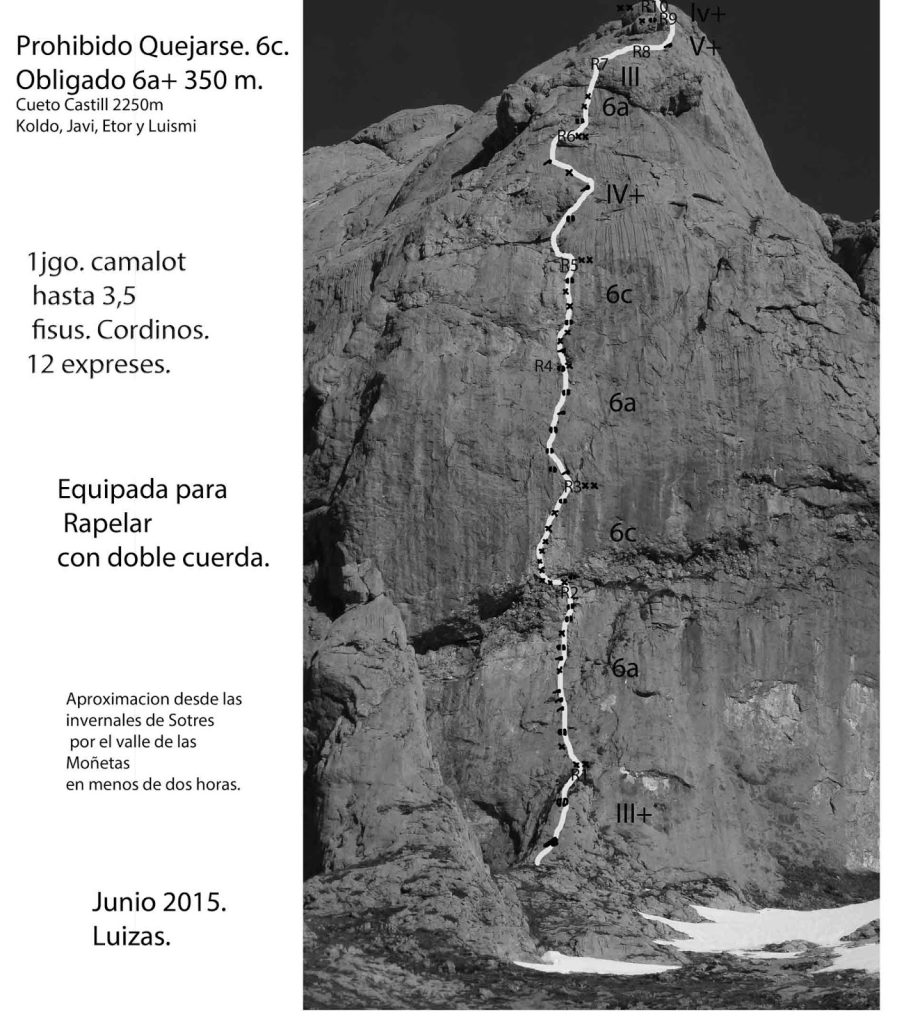 Escalada Prohibido Quejarse en Peña Castil
